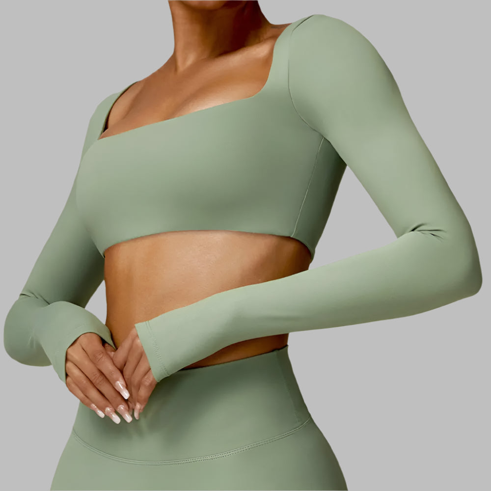 Long sleeved Fitness Gym Workout Top