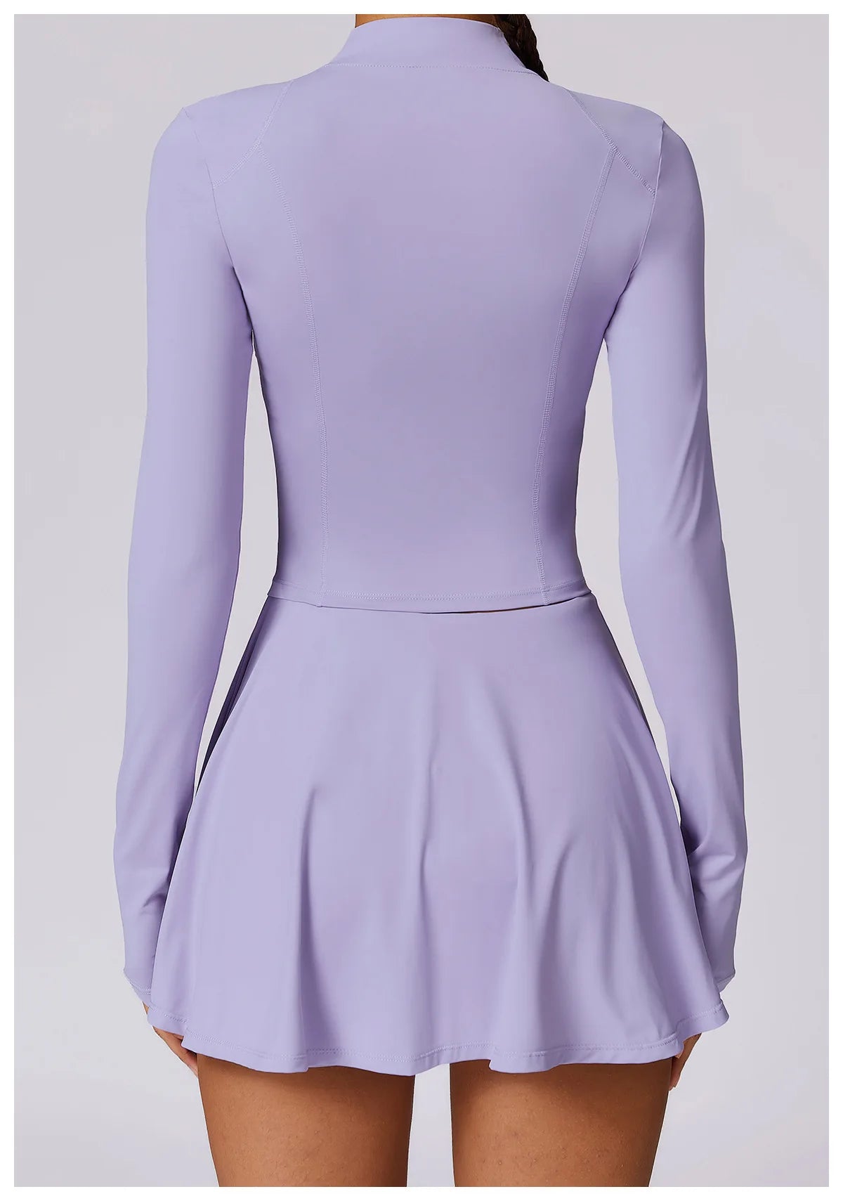 2 piece Yoga Fitness Sports Short Skirt Long Sleeved set