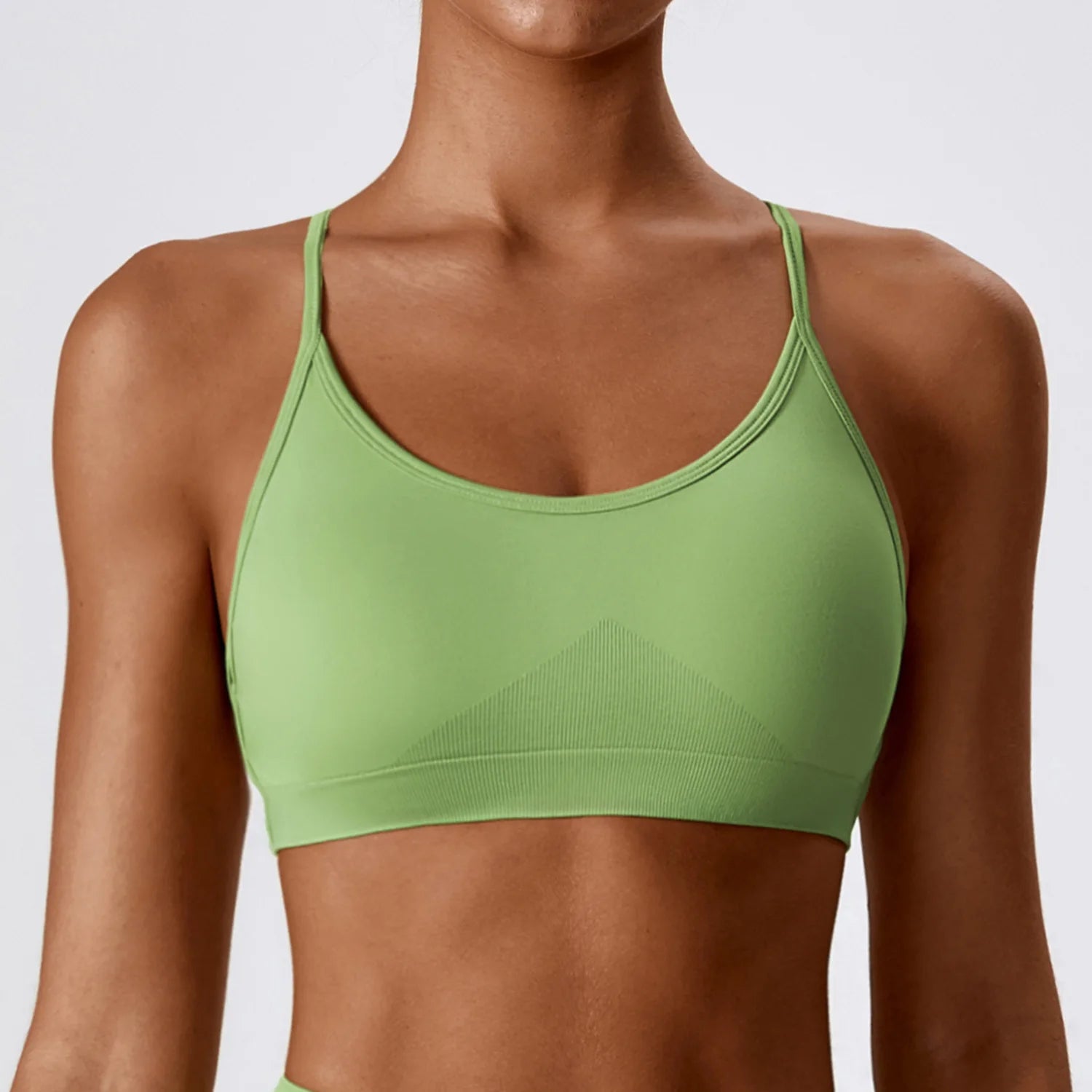 Back Cross Strap Sports fitness Bra green