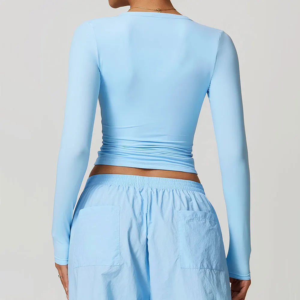 Long Sleeve gym Workout Crop Top