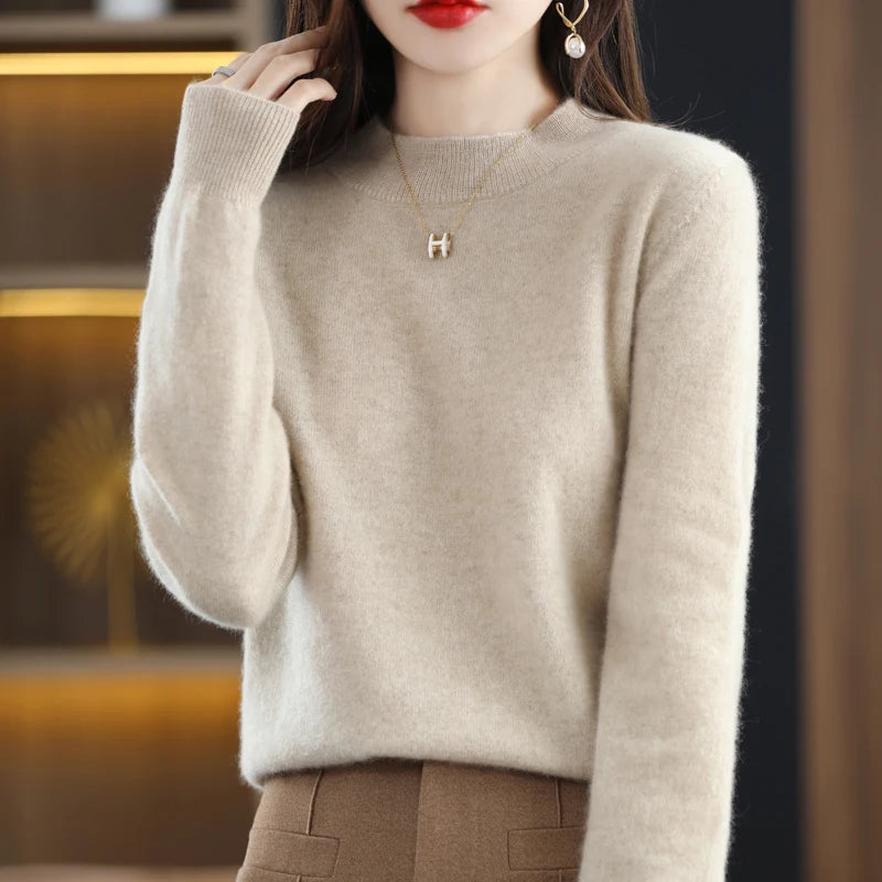 100% Merino Wool Sweater Women Knitwear