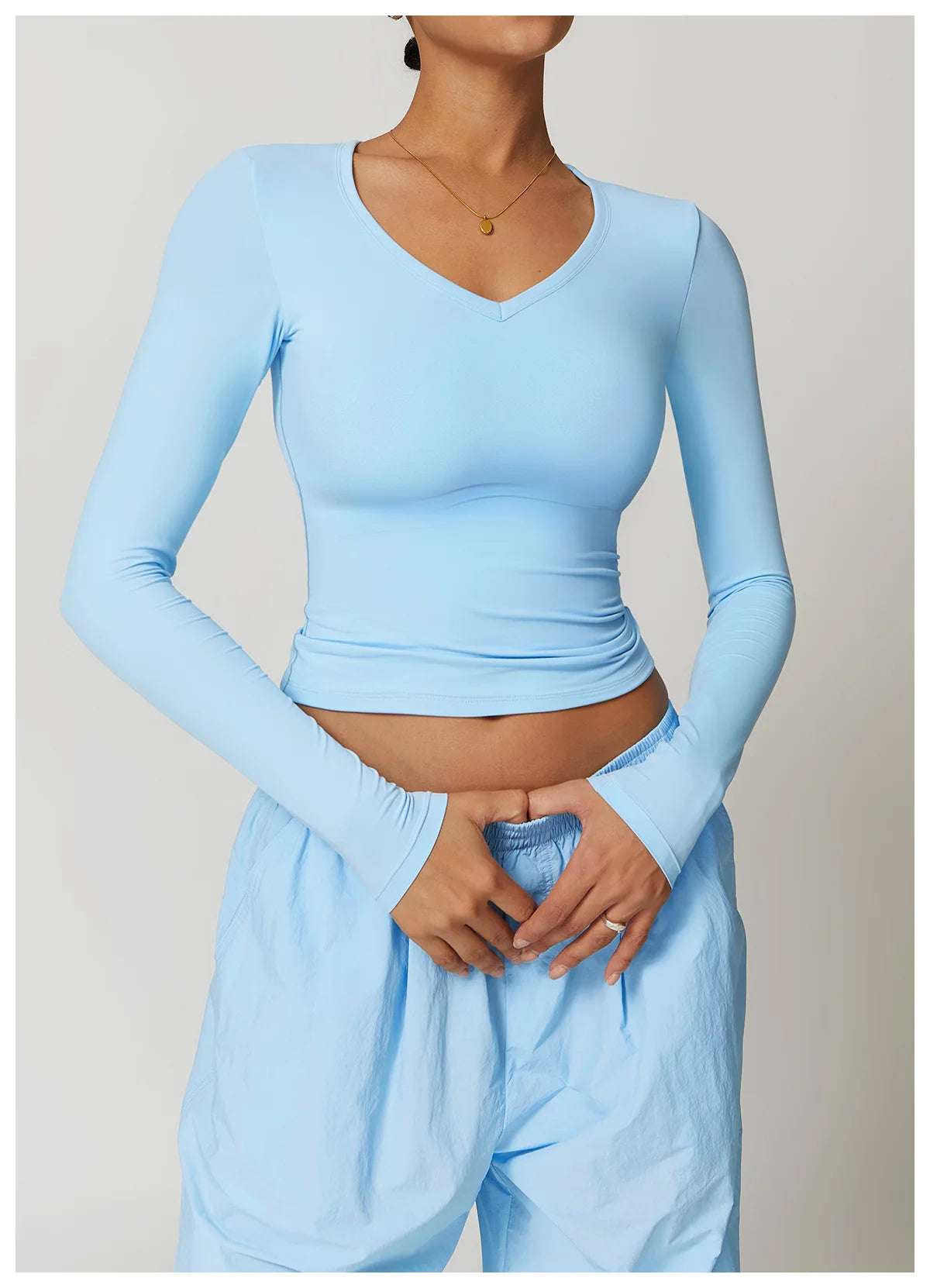 Long Sleeve gym Workout Crop Top