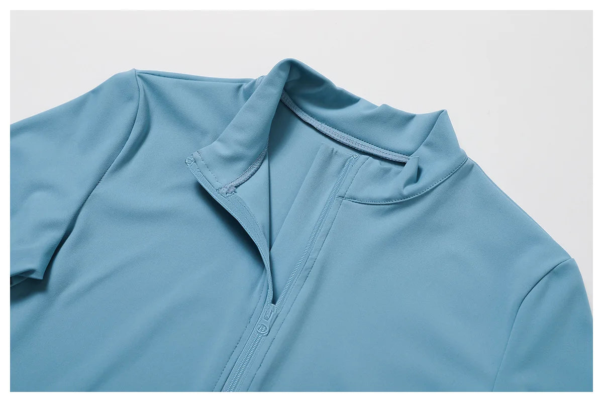 Long sleeved zipper Gym Workout jacket