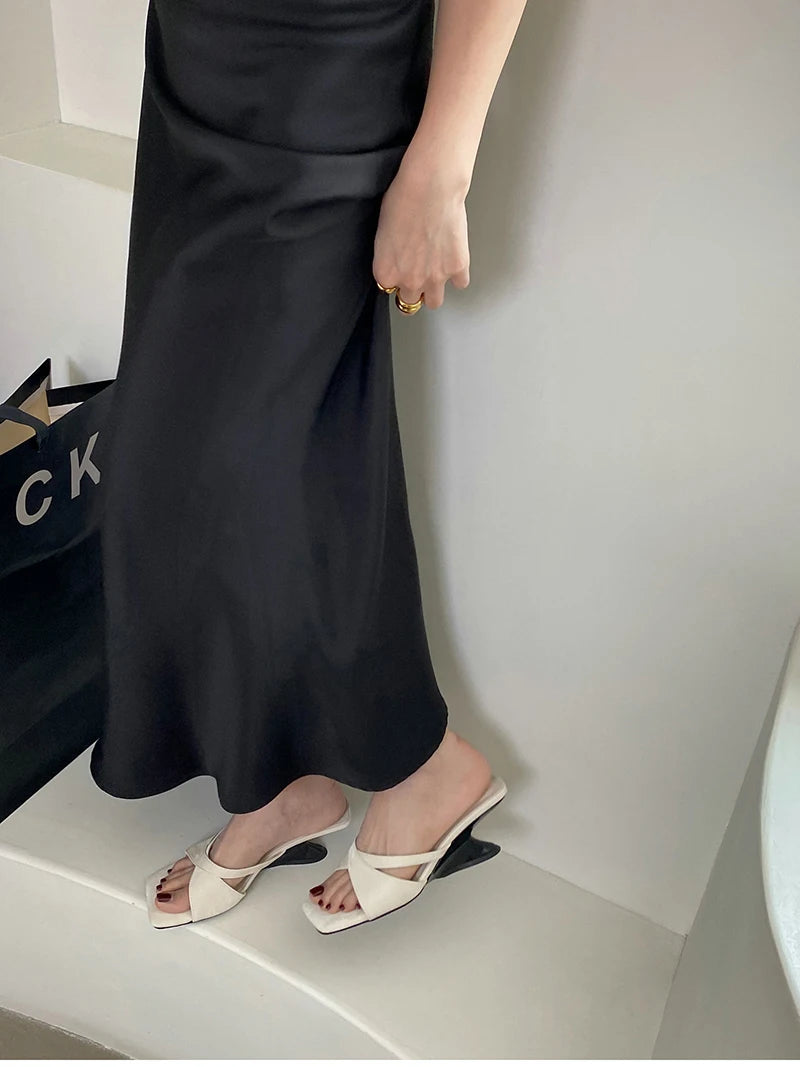 Slope medium Heel Open Toe Sandals