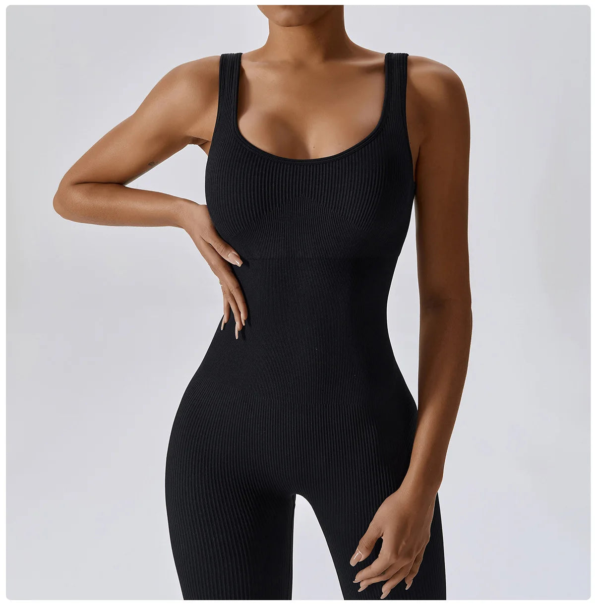 Seamless One Piece Ribbed Workout yoga bodysuit