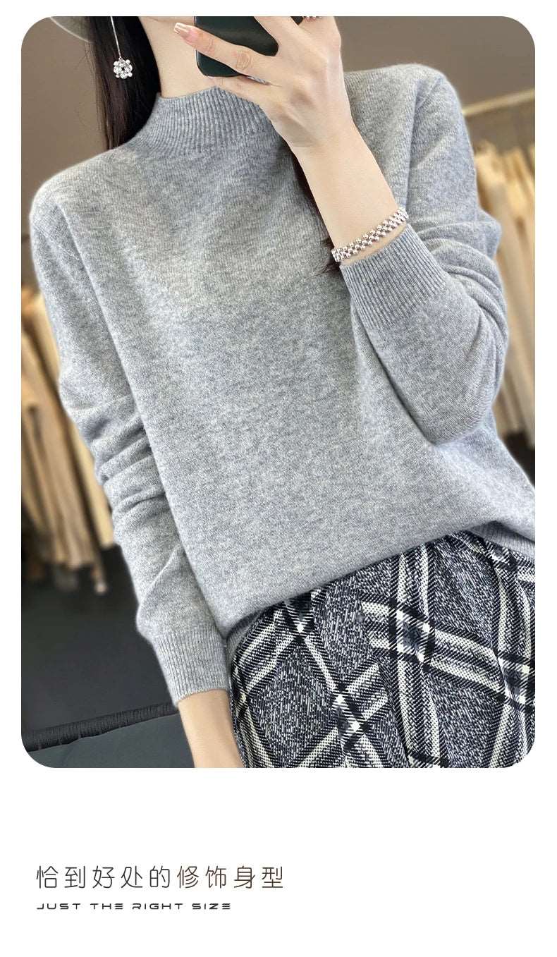 100% Merino Wool Sweater Women Knitwear