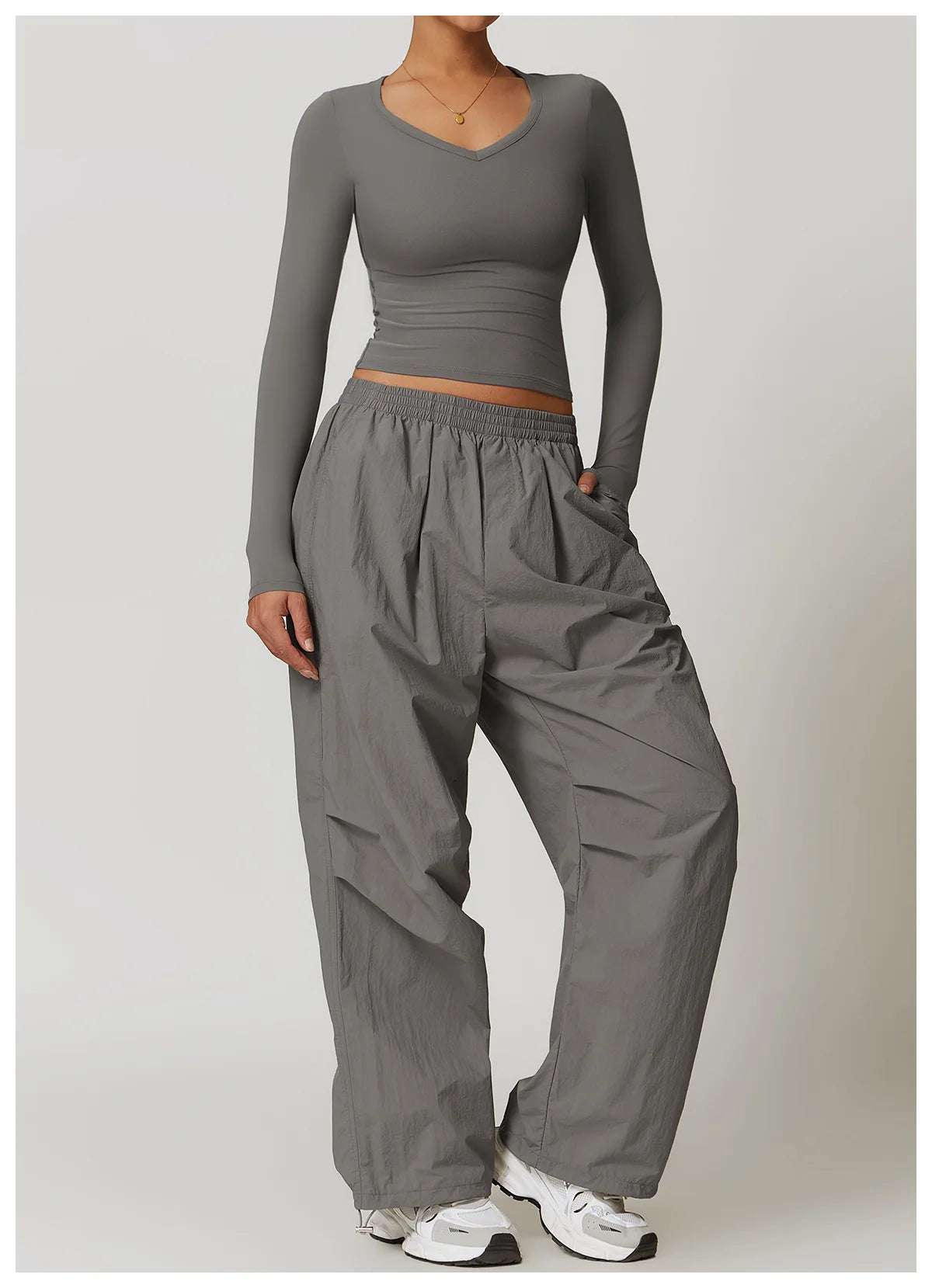 Long Sleeve gym Workout Crop Top