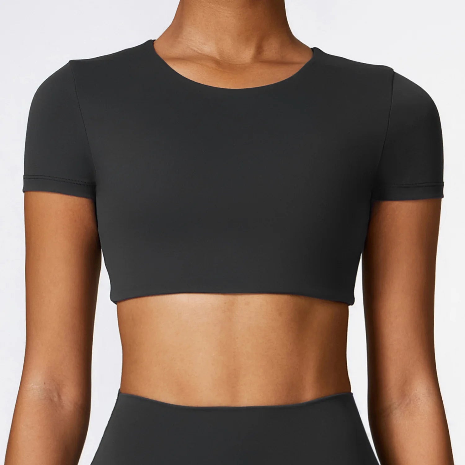 Seamless Yoga Workout Fitness Crop Top Advanced Black
