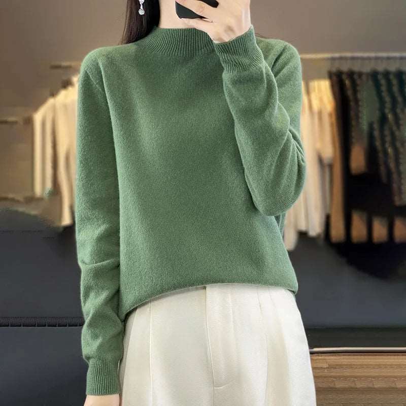 100% Merino Wool Sweater Women Knitwear