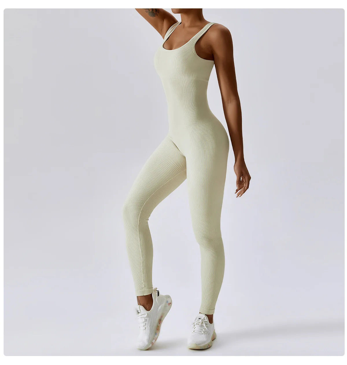 Seamless One Piece Ribbed Workout yoga bodysuit