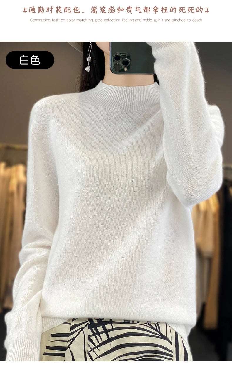 100% Merino Wool Sweater Women Knitwear