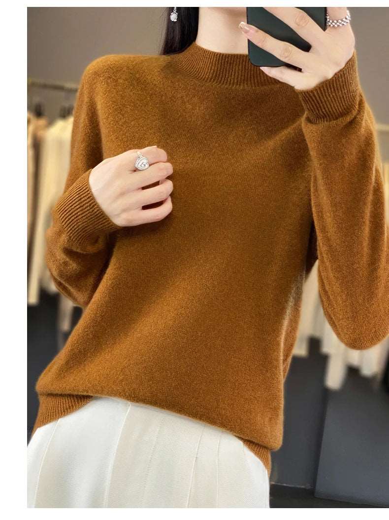 100% Merino Wool Sweater Women Knitwear