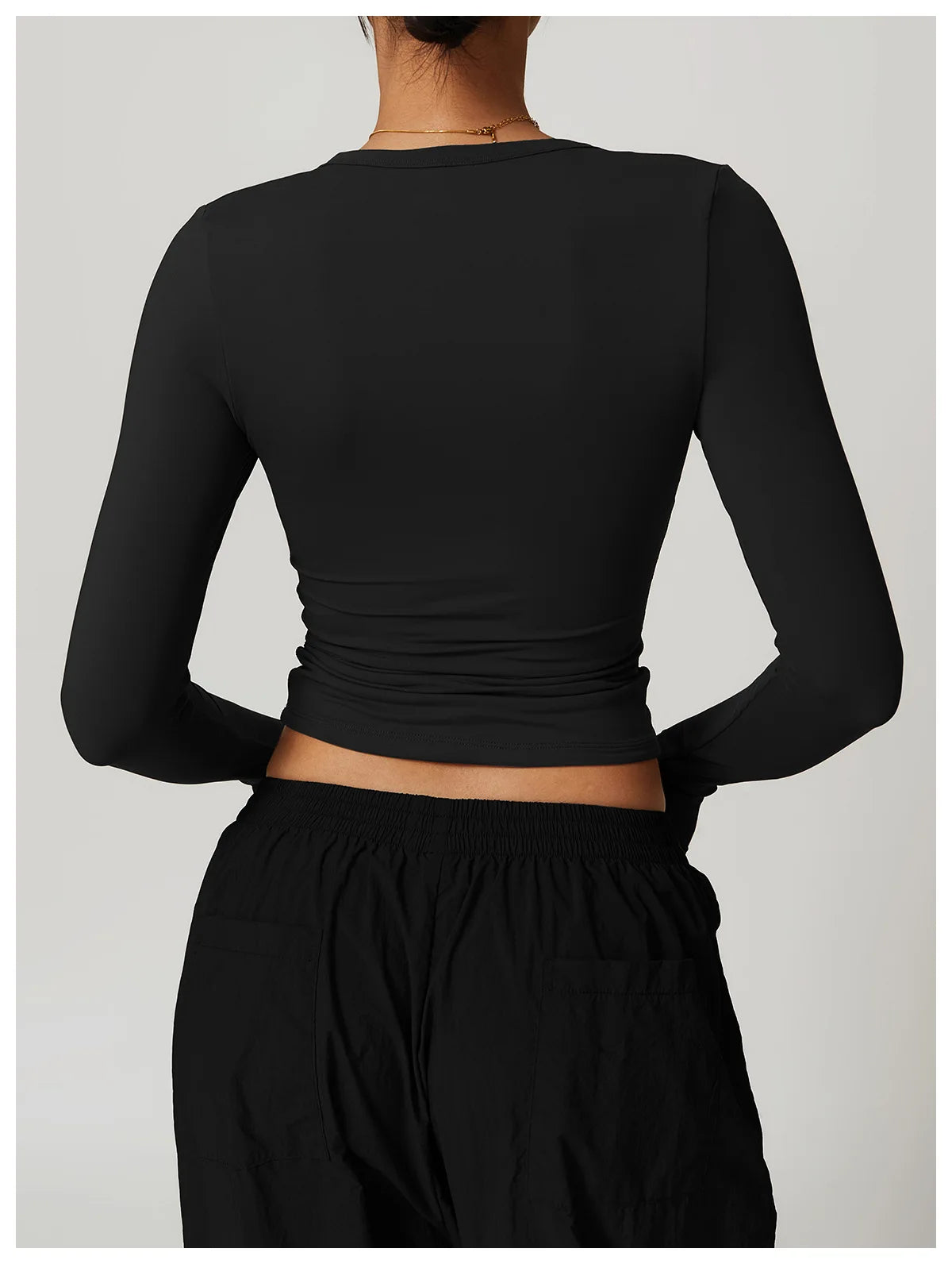 Long Sleeve gym Workout Crop Top