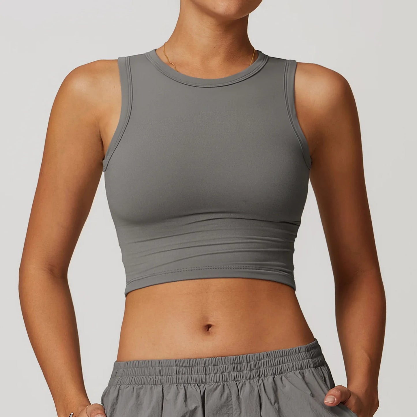 Breathable Anti-Sweat Fitness gym Top Grey