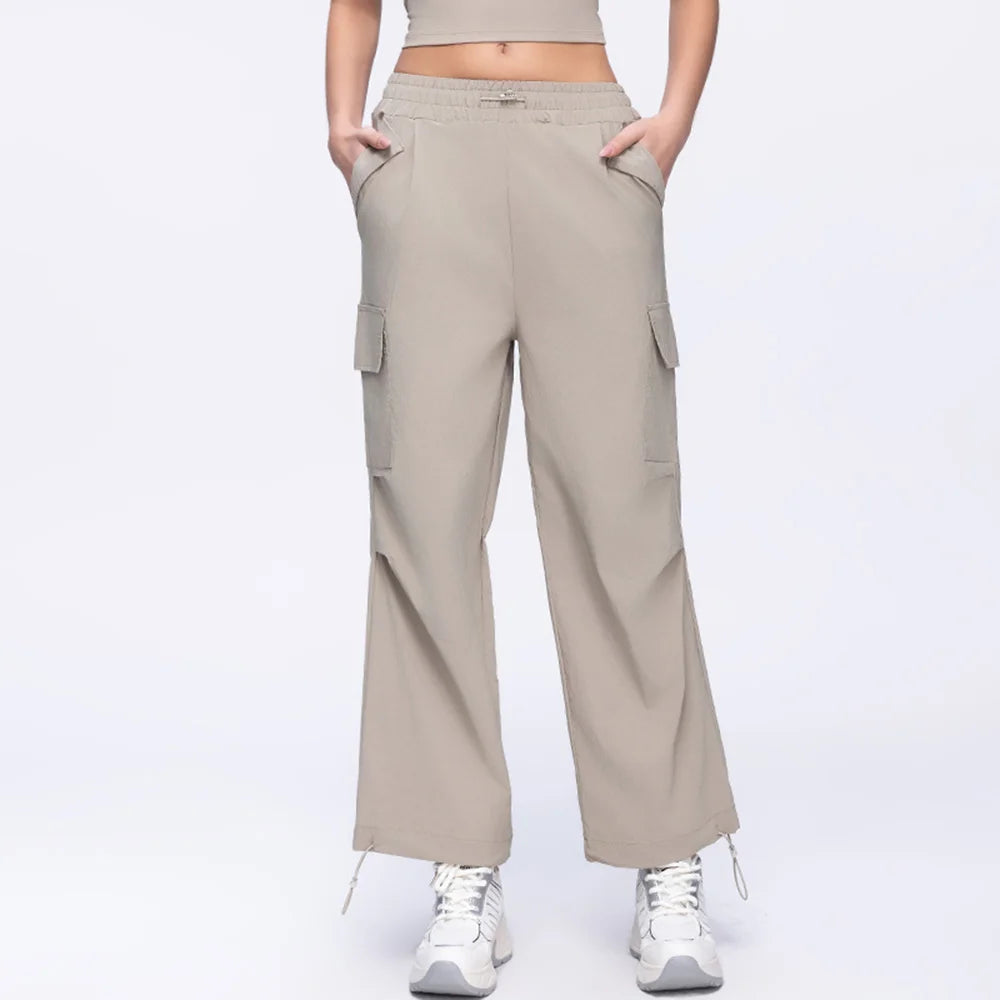 Yoga fitness high waist Flare Leggings with Pocket Khaki brown