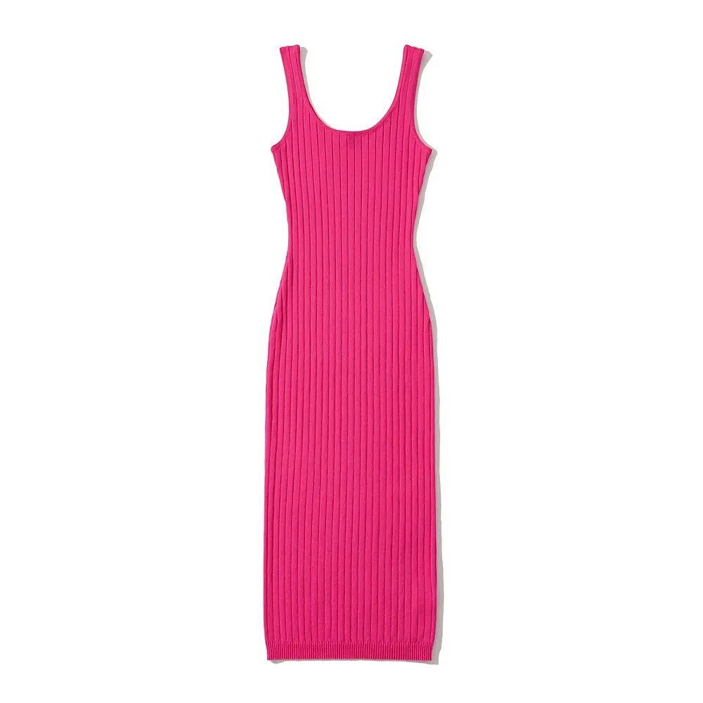 Summer Women Female Sexy Polyester Dress Pink One Size
