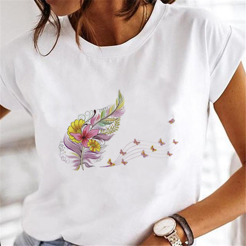 New Women nature print T-shirts