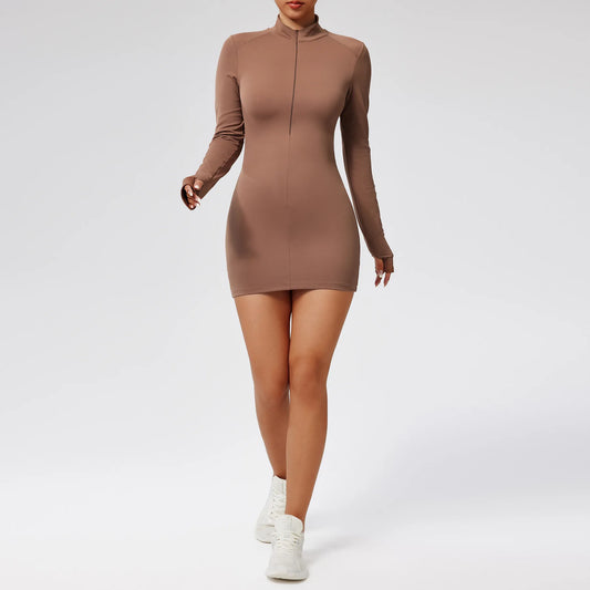 Zipper Long Sleeve Yoga dress