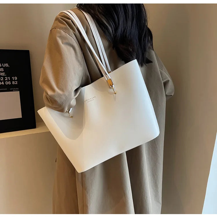 PU Leather large Tote Handbag