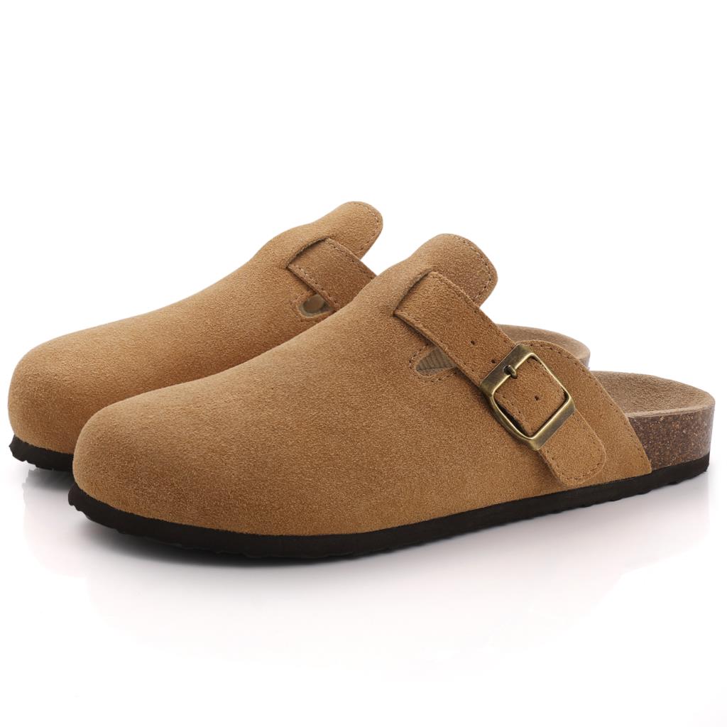 Suede Birkenstock style Mules Clogs Slippers Brown