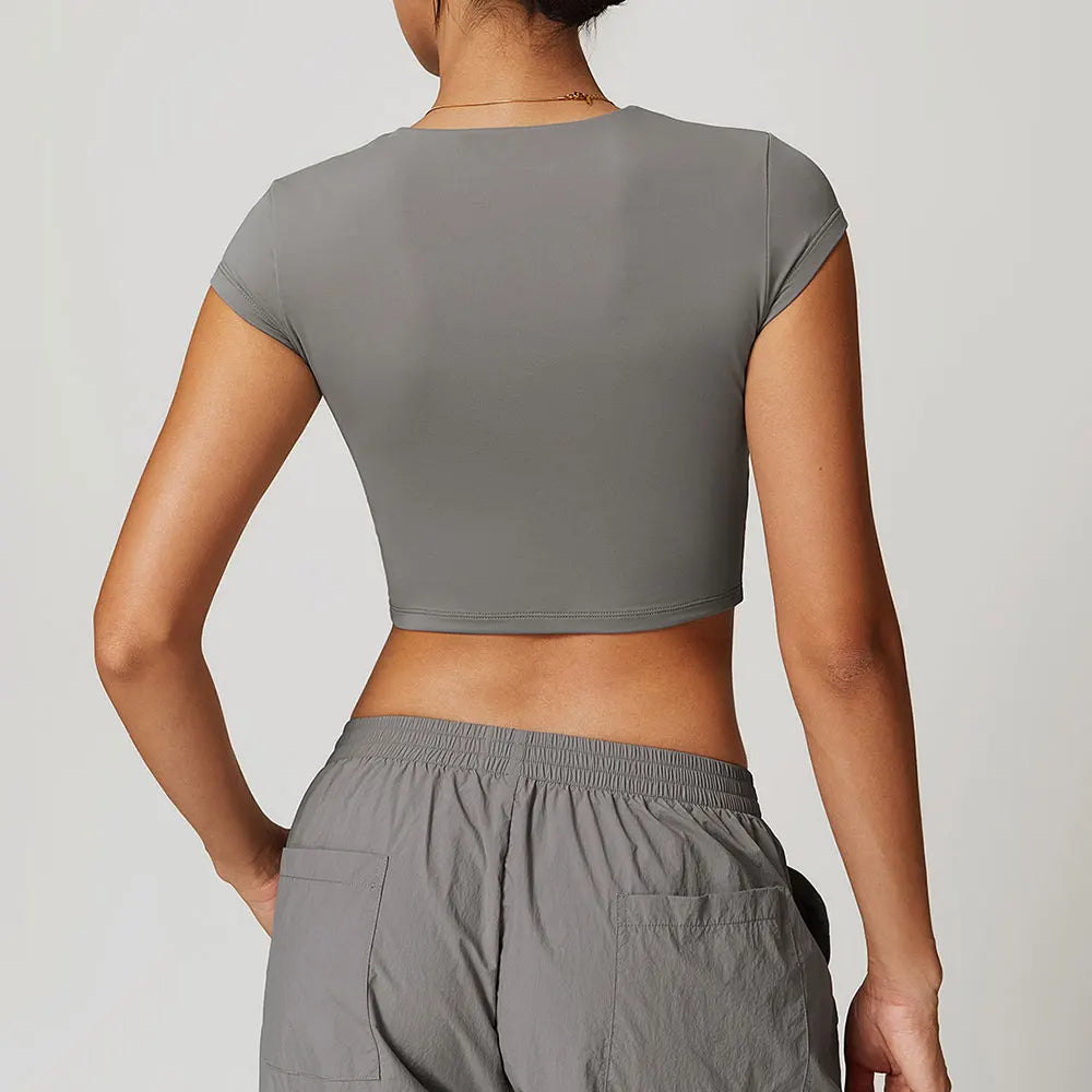 Short Sleeve Gym Workout Gym crop Tops