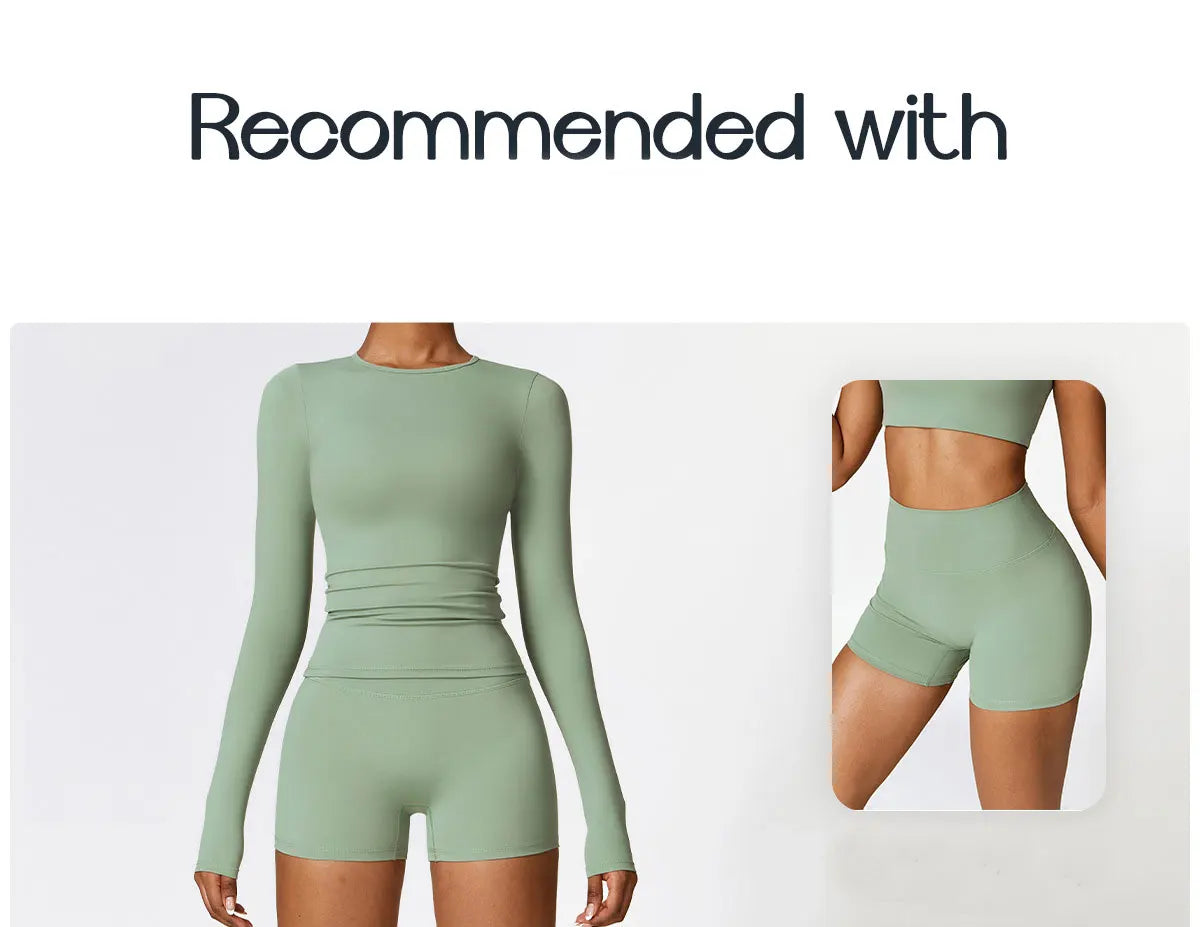 Long Sleeve round neck Running Fitness Gym crop top