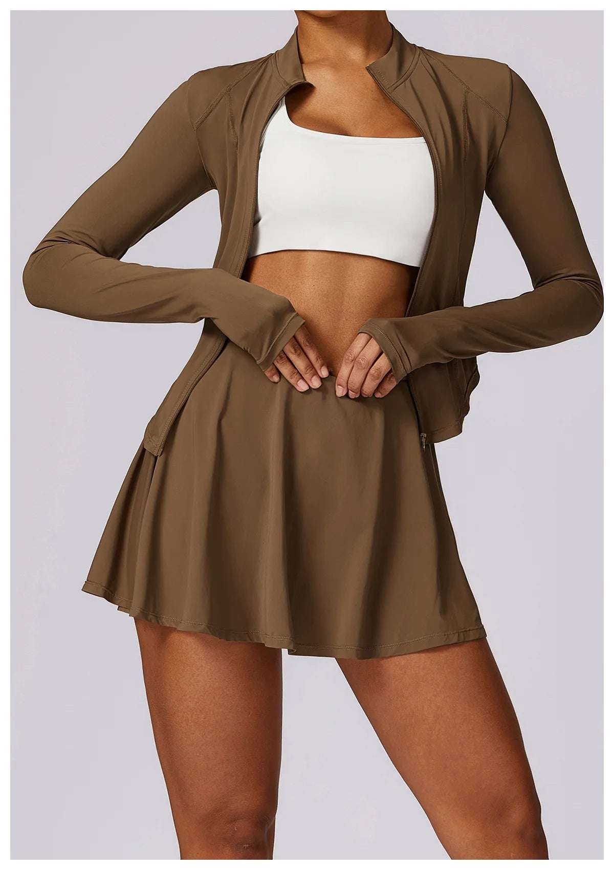 Long Sleeve Zipper Solid color Gym Workout jacket