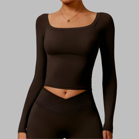 Long Sleeve Quick Dry Fitness Gym Sport crop top