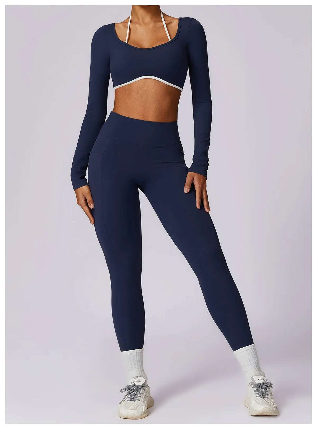 Long Sleeve open back Yoga Workout Fitness Top