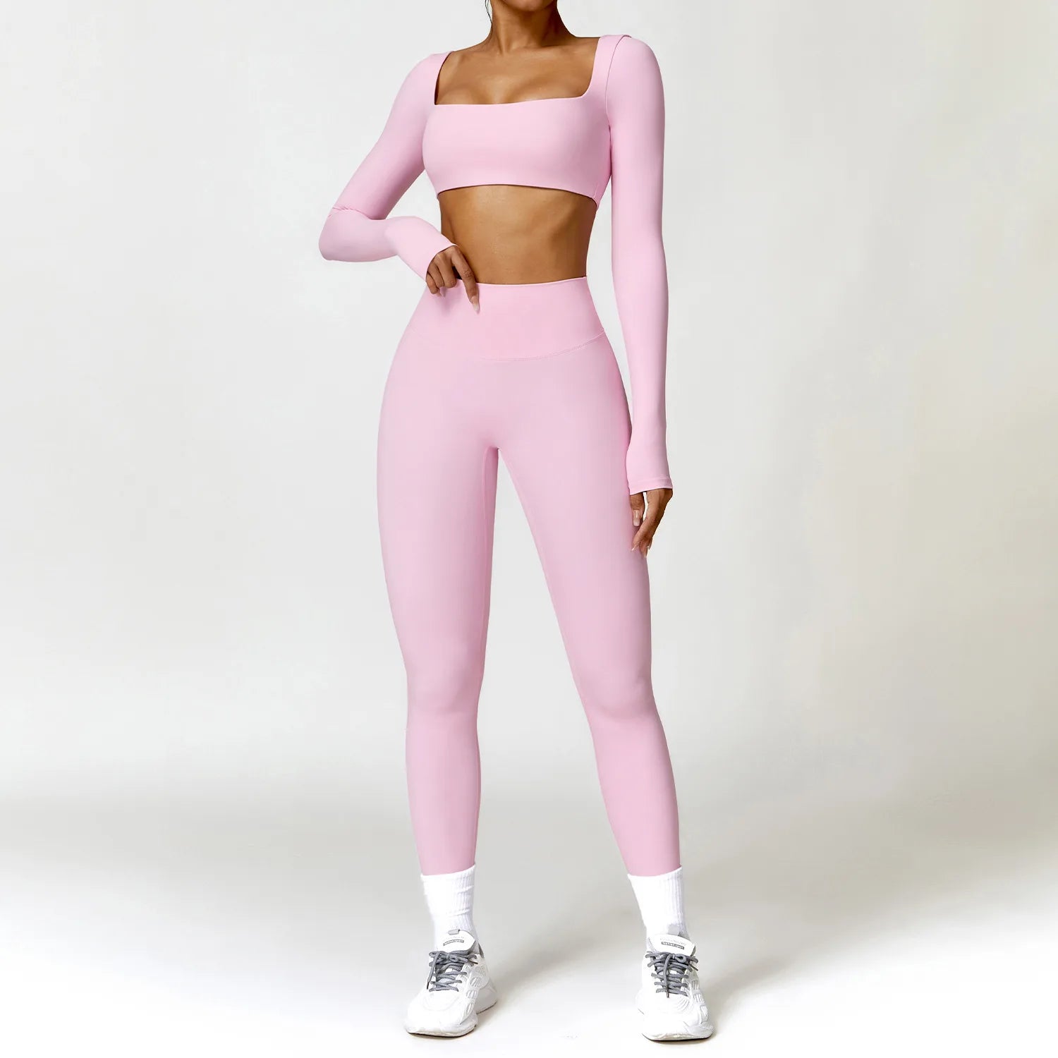 2 piece Yoga Set Gym Set Pink Set-4