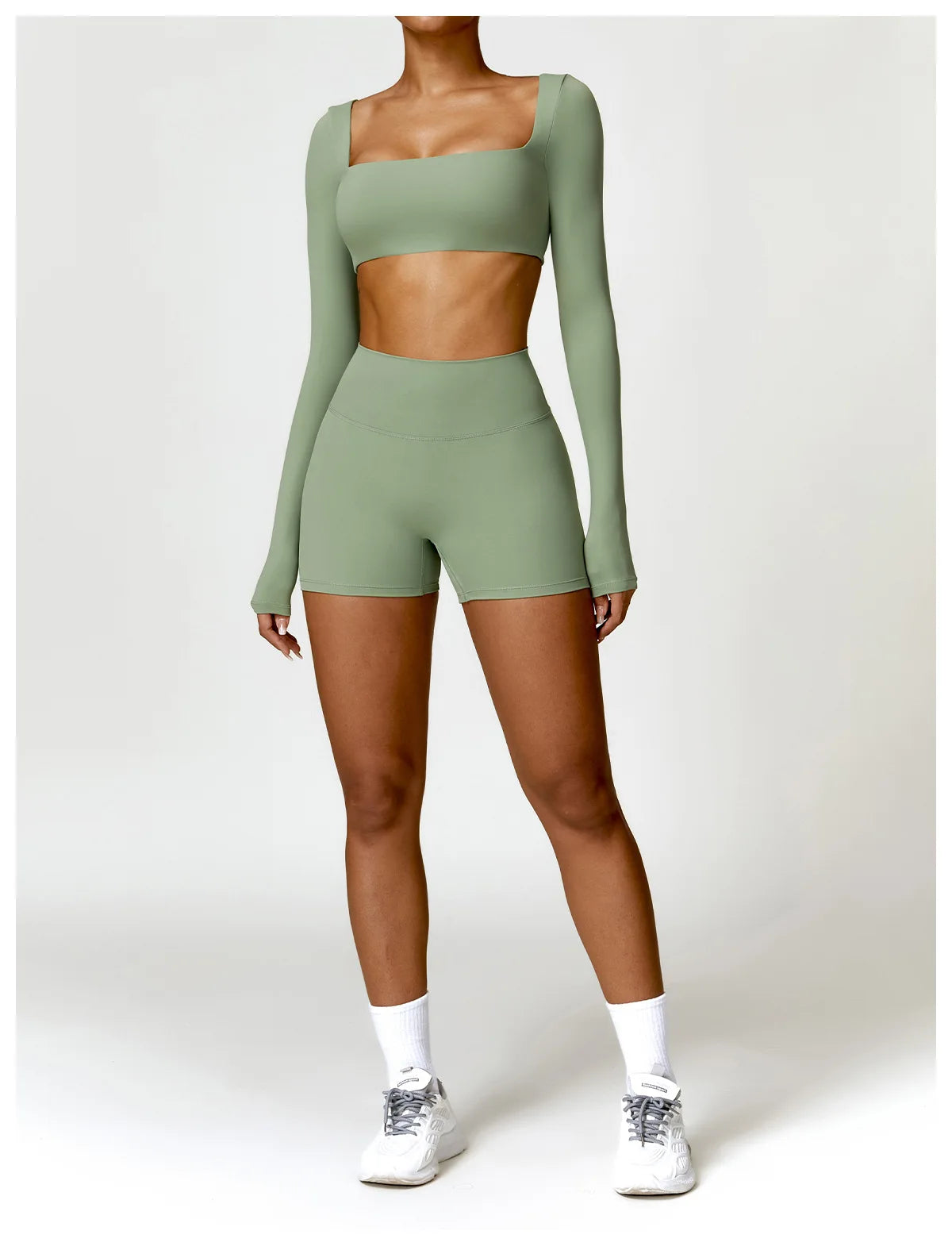 Long sleeved Fitness Gym Workout Top