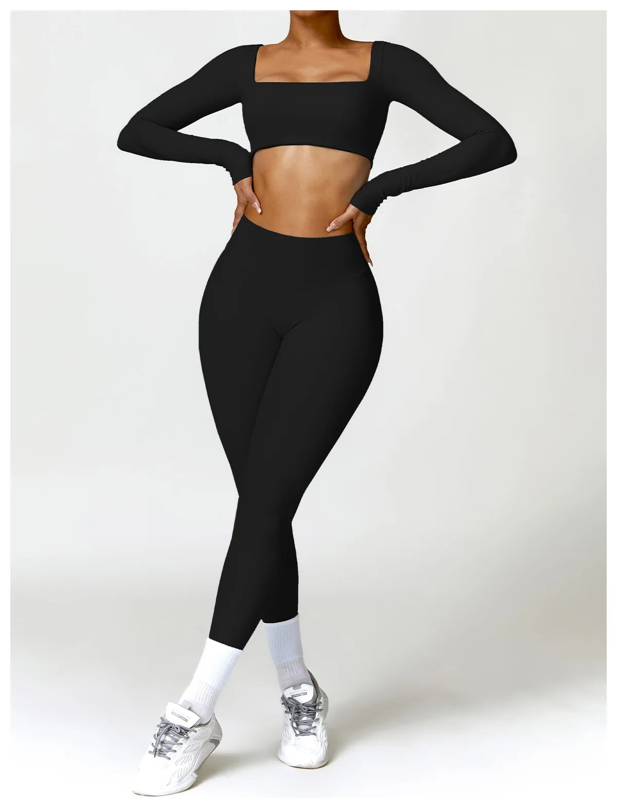 Long sleeved Fitness Gym Workout Top