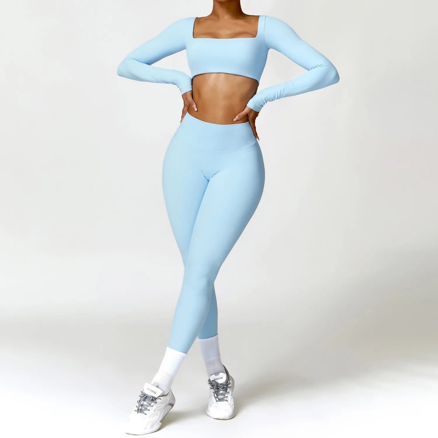 2 piece Yoga Set Gym Set Sky Blue Set-4