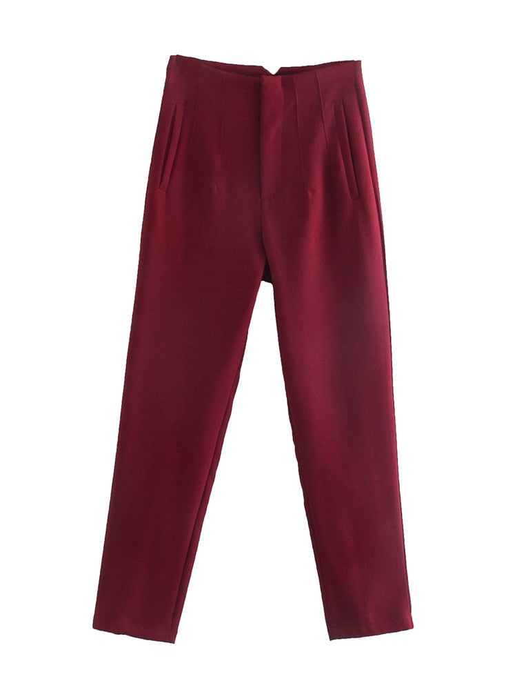 Women Fashion Seam Detail Office Wear Pants