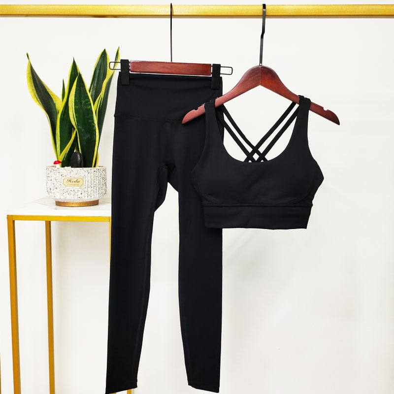 Noble Western Active Wear Women Yoga Set Black Set