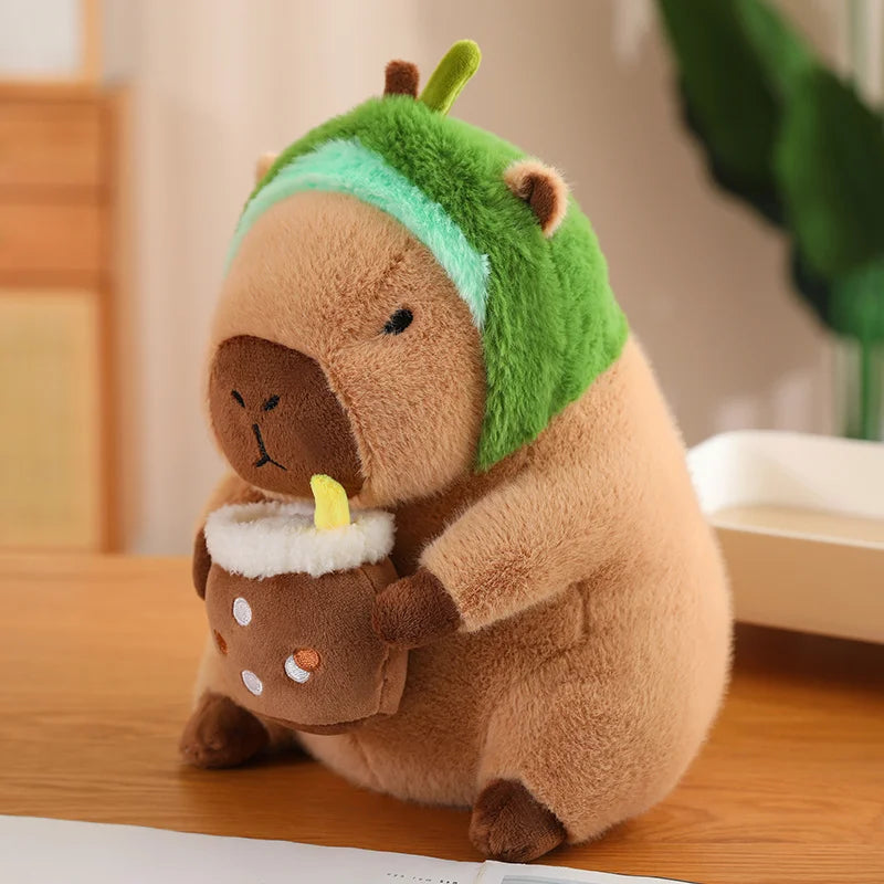 Capybara soft plush teddy toy avocado