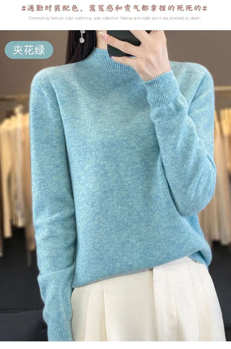 100% Merino Wool Sweater Women Knitwear