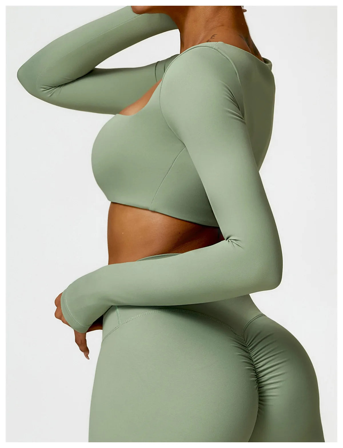 Long sleeved Fitness Gym Workout Top