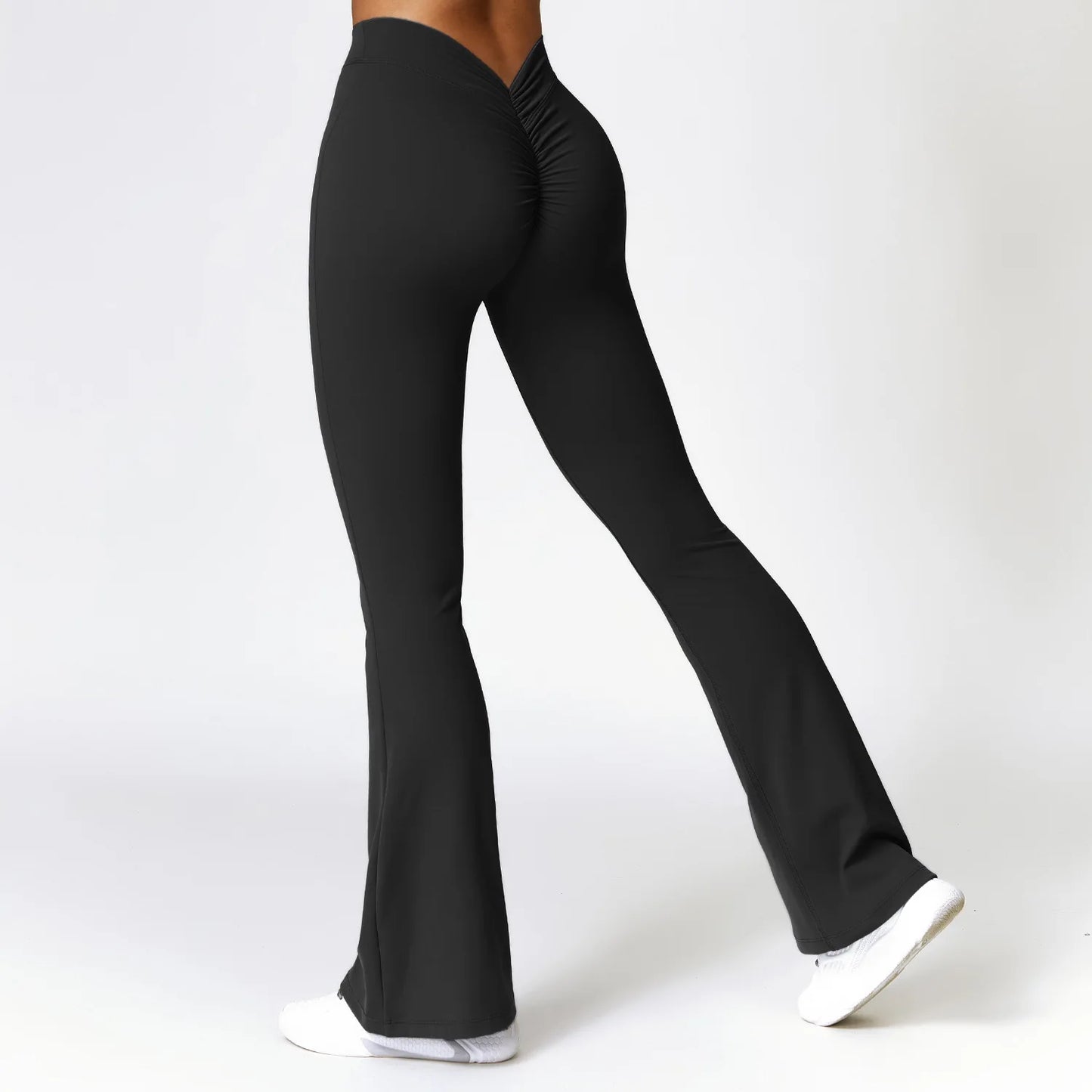High Waist Flare workout gym Leggings Advanced Black