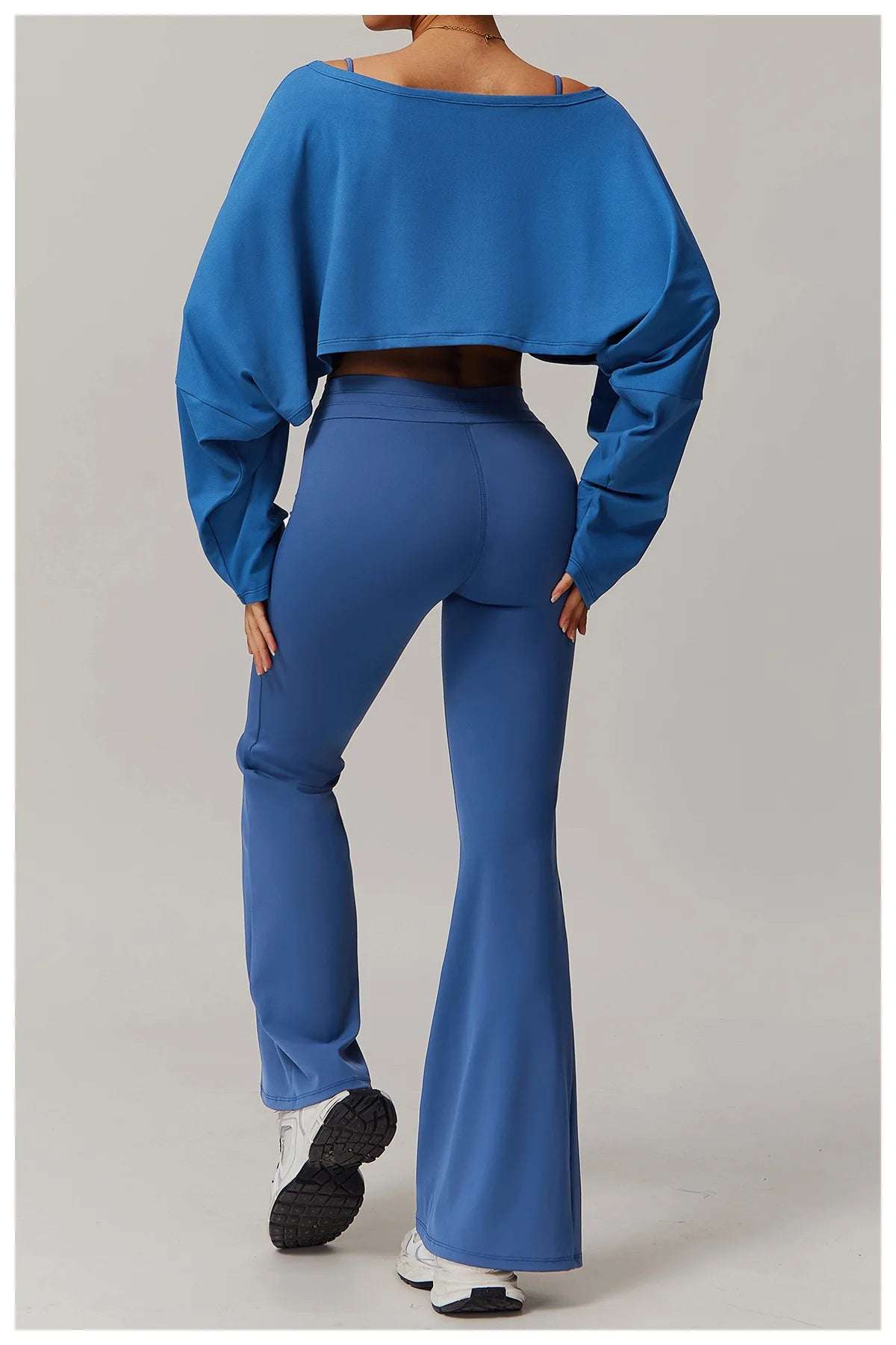 Long Sleeve off Shoulder Bat Sleeve Gym Yoga top