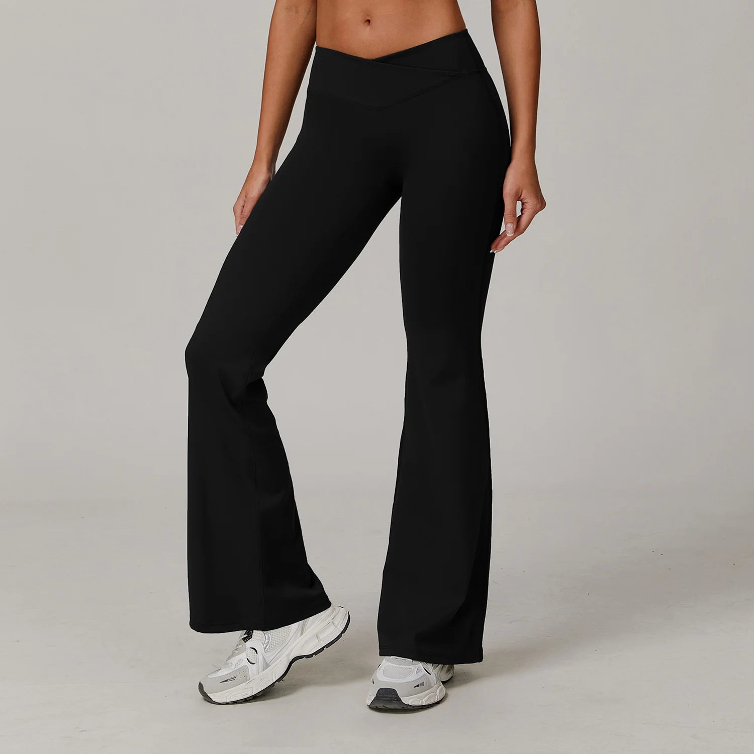 Bell Bottomed High Waist Wide Leg Gym Leggings Advanced Black
