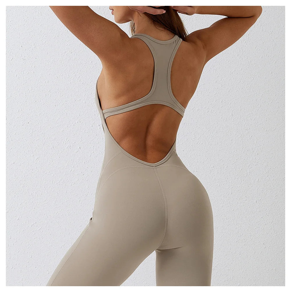 Backless Fitness Sportswear One-piece Bodysuit