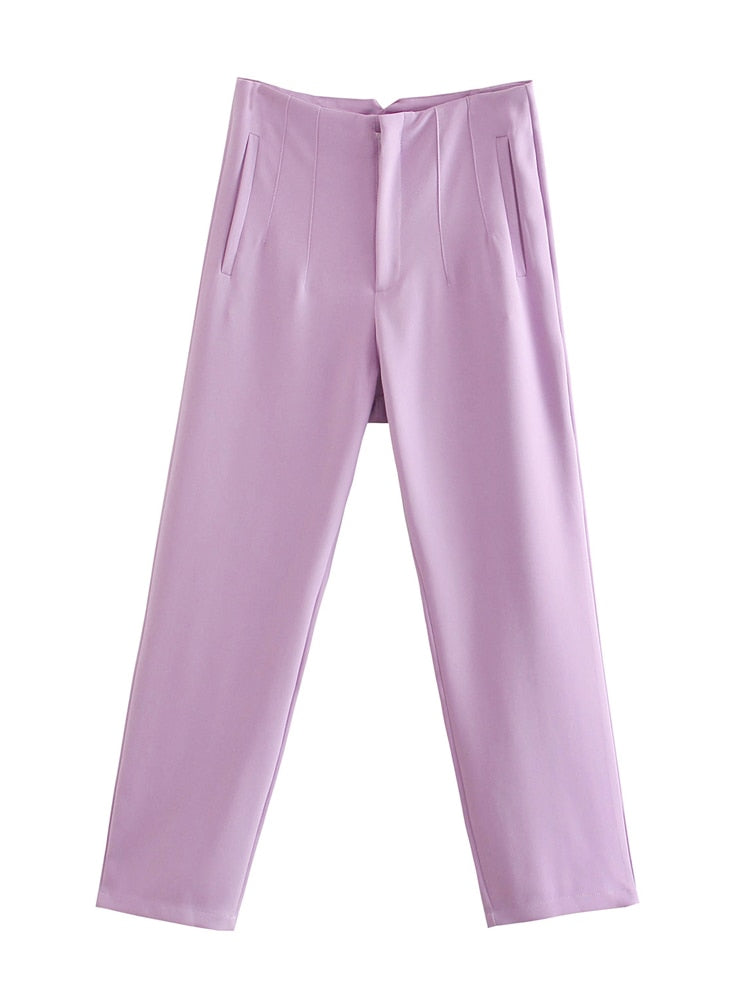 Women Fashion Seam Detail Office Wear Pants