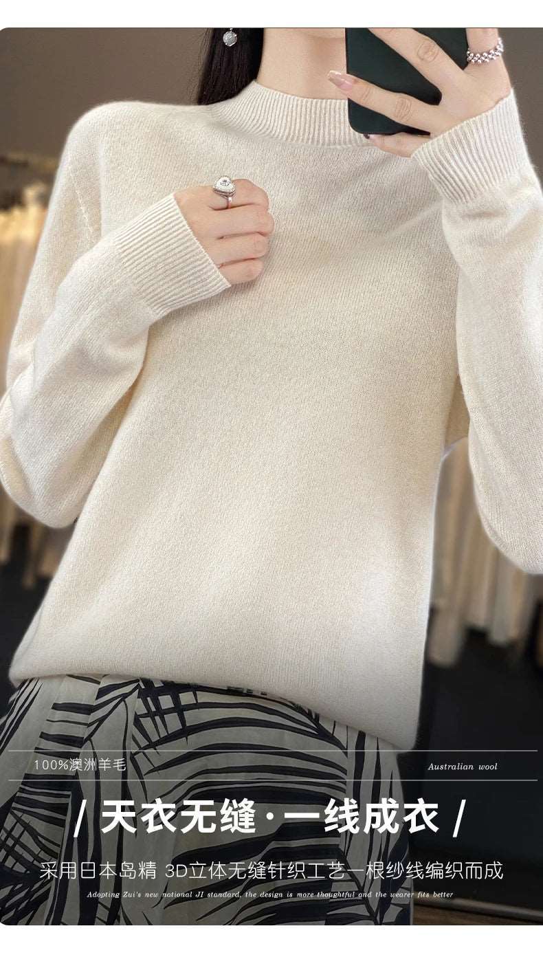 100% Merino Wool Sweater Women Knitwear