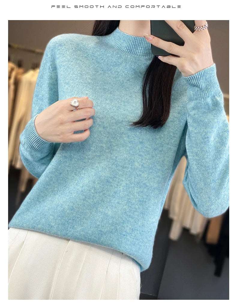 100% Merino Wool Sweater Women Knitwear