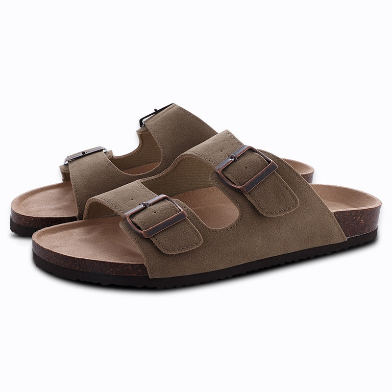 Suede Birkenstock style Mules Clogs Slippers Brown 2