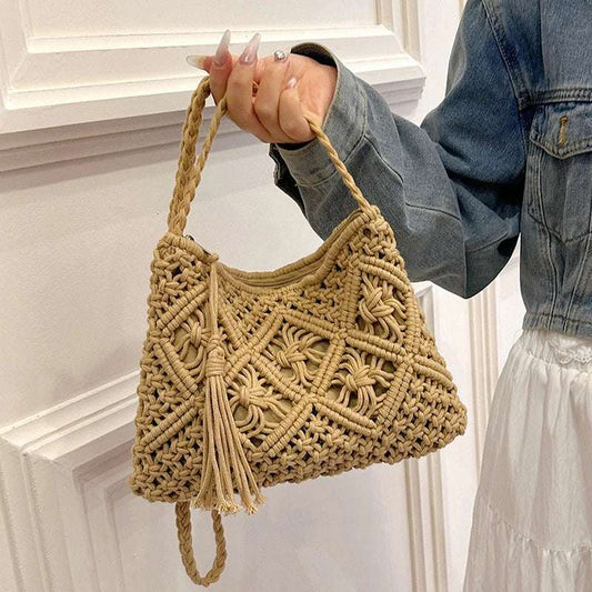Fashion Woven Hollow Out Straw Summer Beach Handbag