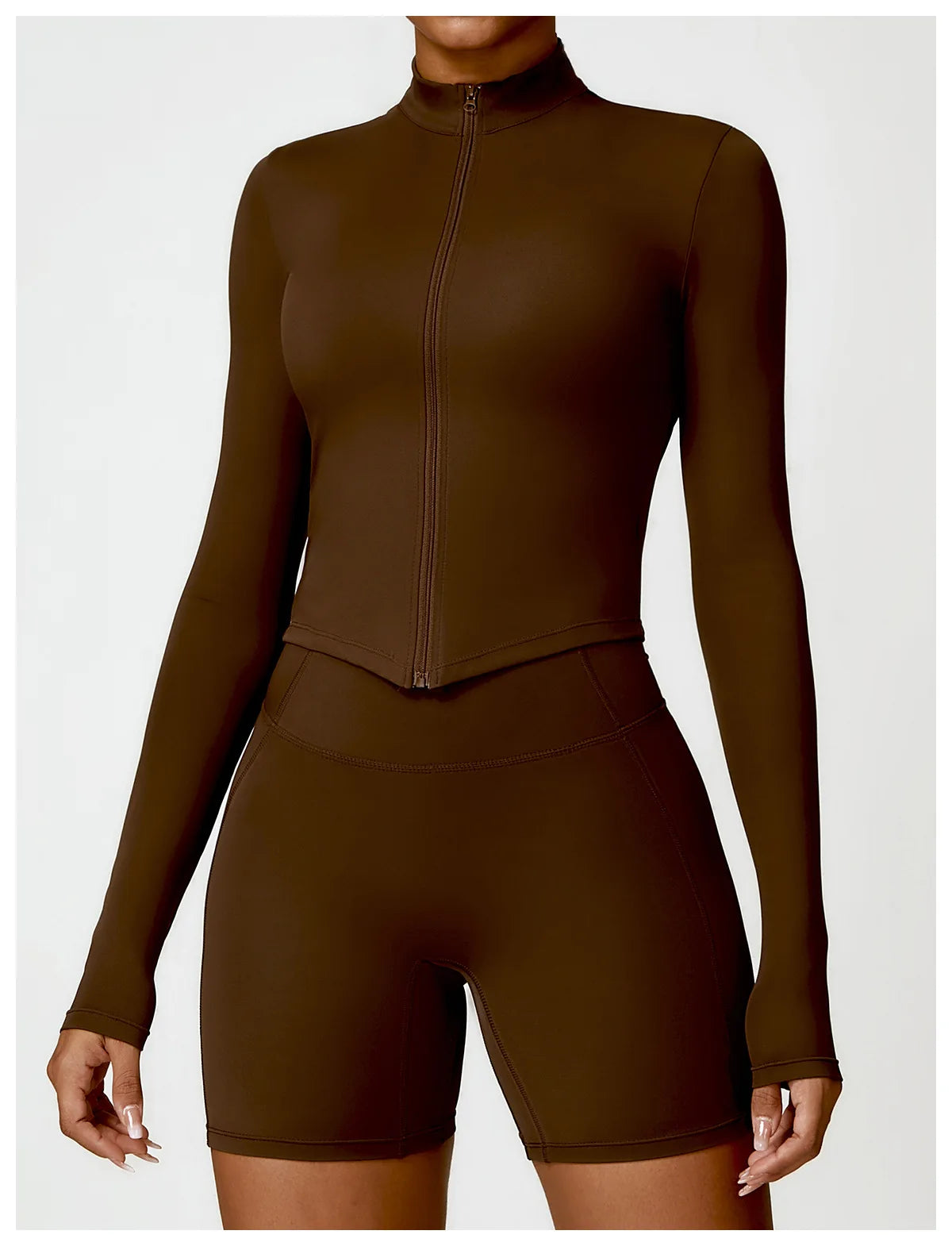 Long sleeved zipper Gym Workout jacket