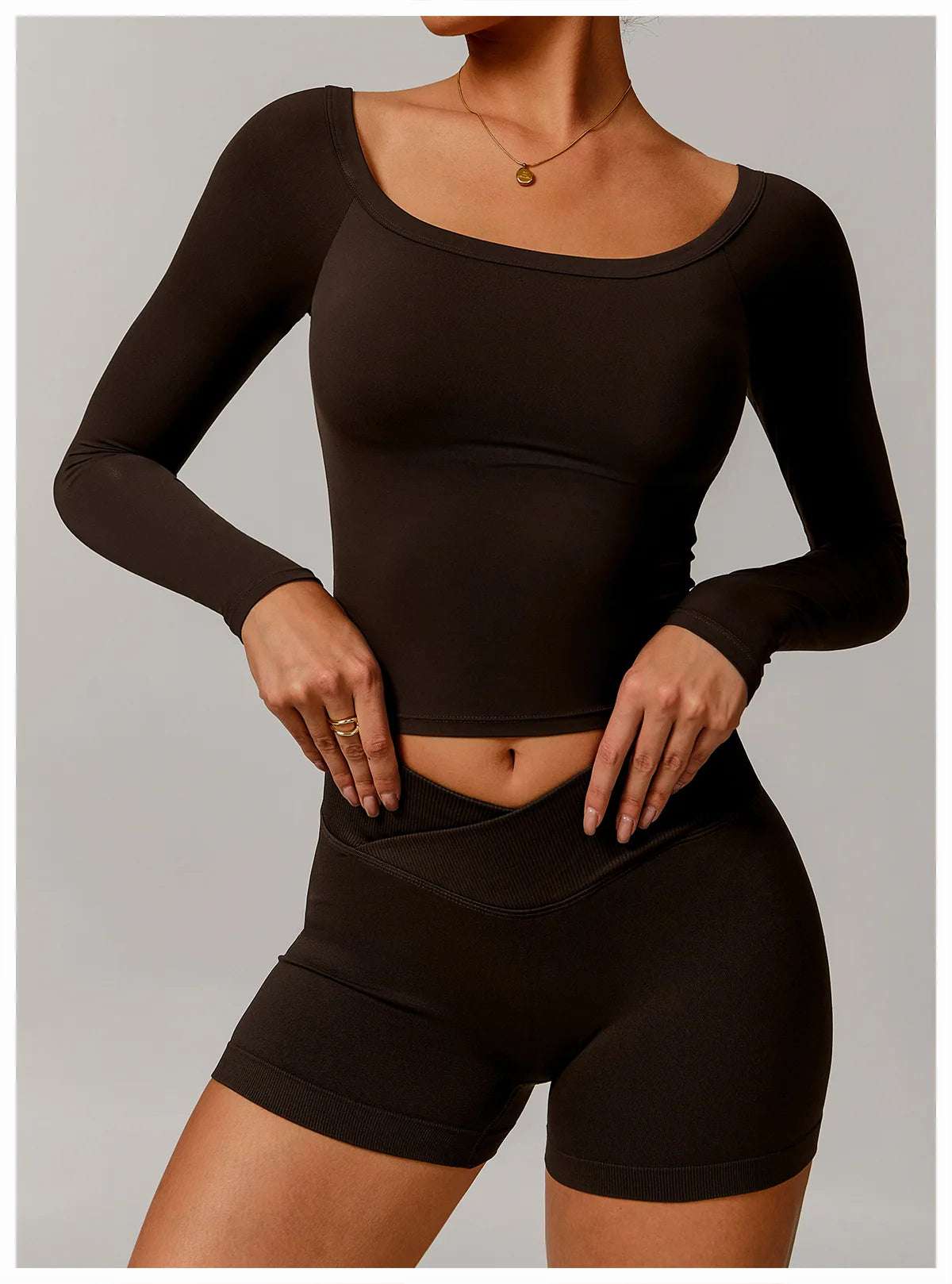 Long Sleeve Fitness Running Push Up Gym Top