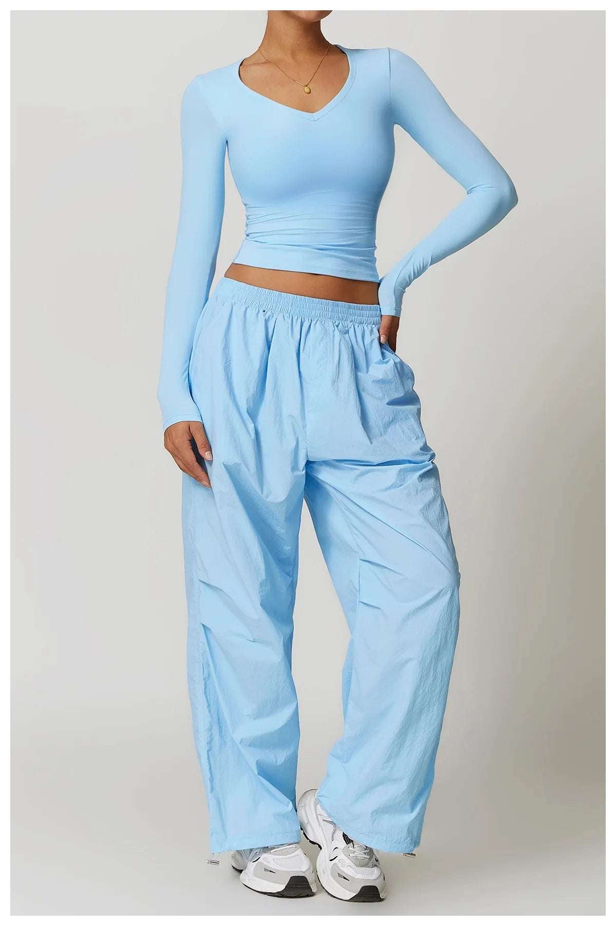 Long Sleeve gym Workout Crop Top